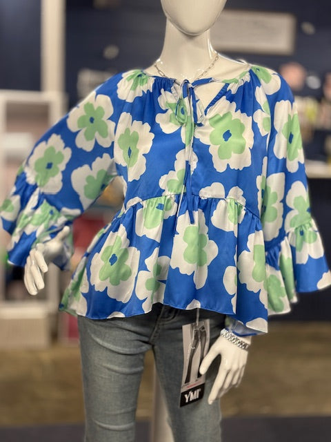 Floral Tie Blouse