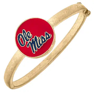 Ole Miss Rebels Enamel Statement Hinge Bangle in Red