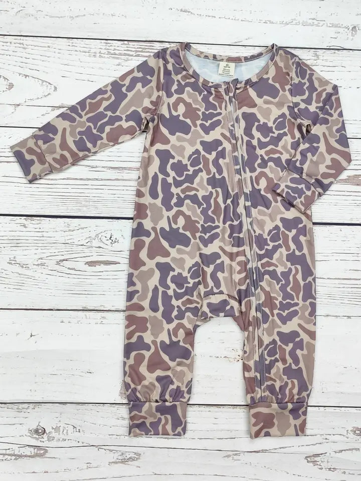 Infant Boy Camouflage Print Zip Sleeper