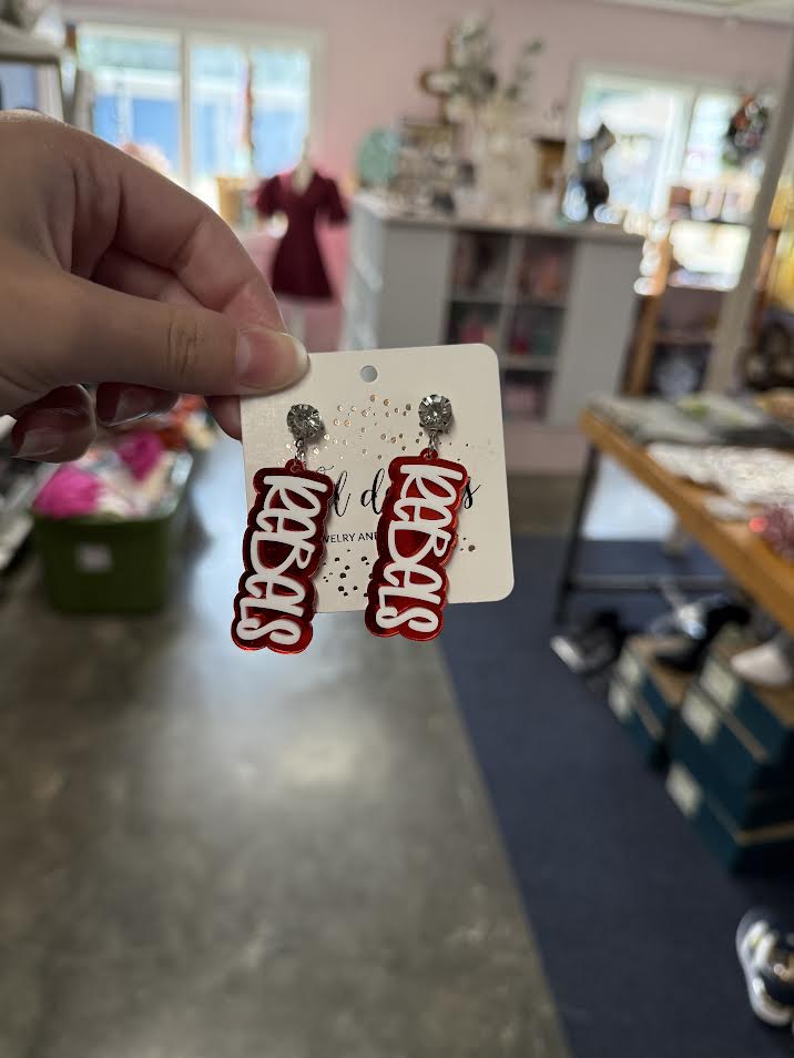 Double Acrylic Game Day Rebels Earrings