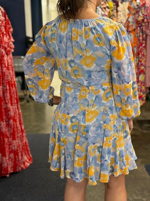 Floral Sheer Sleeve Mini Dress