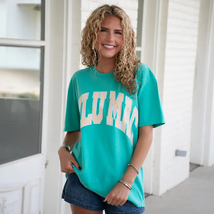 Stripe Adult Cream Sickle Sky/Island Green Comfort Colors Tee