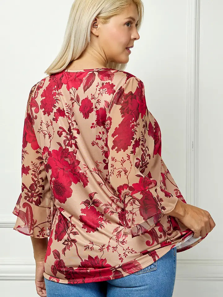 Plus Size Bloom Grace Pleated Blouse