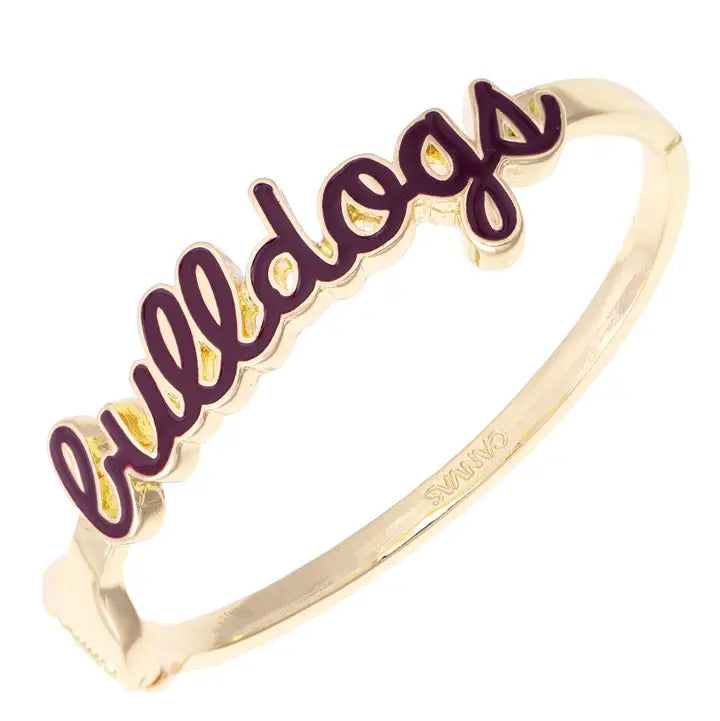 Mississippi State Bulldogs Cursive Enamel Hinge Bangle