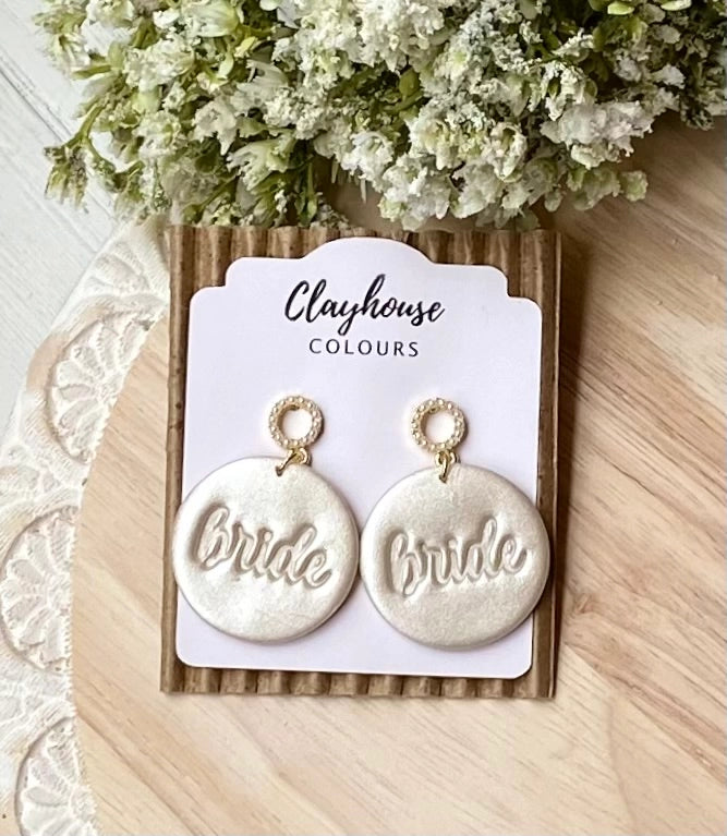 Handmade Clay Bridal Earrings