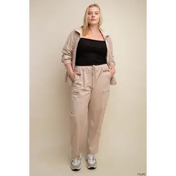Checker Velvet Burnout Jogger Pants Plus size