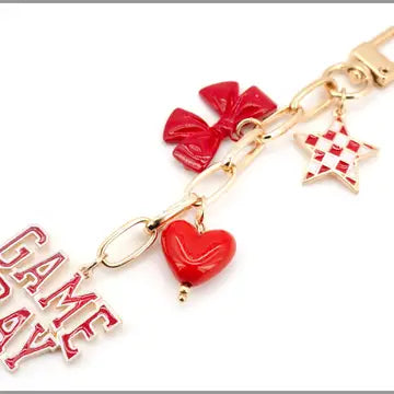 Gameday Bag Charm with Star, Bow, and Heart