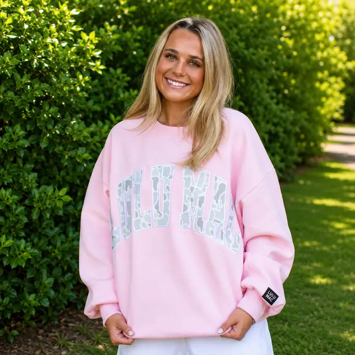 Lulumac Light Pink Camo Adult Sweatshirt