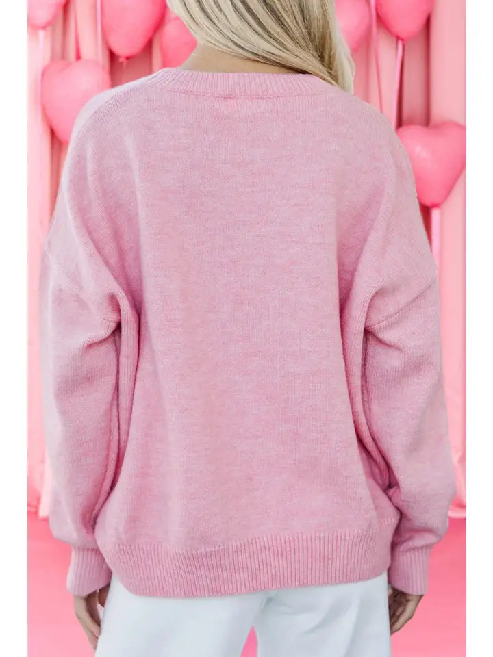 Graphic Love Pink sweater