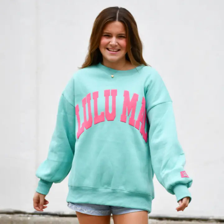 Lulumac Adult Puff Mint/Hot Pink Sweatshirt