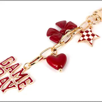 Gameday Bag Charm with Star, Bow, and Heart