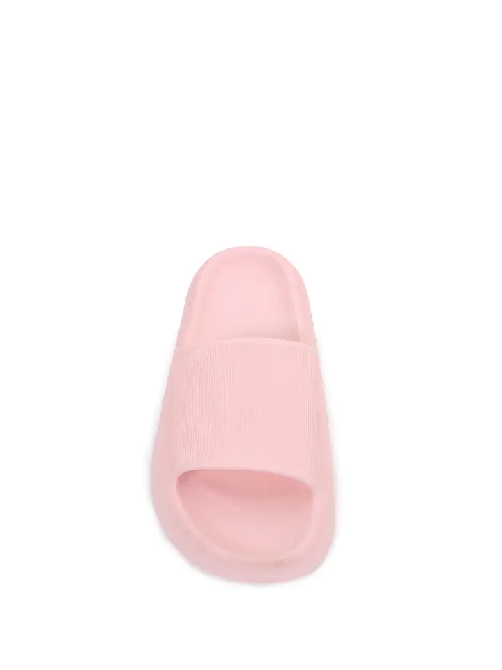 Comfy Open Toe Rubber Platform Slides Slipper