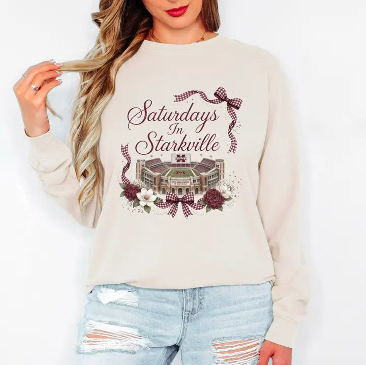 Saturdays In Starkville Comfort Color Long Sleeve