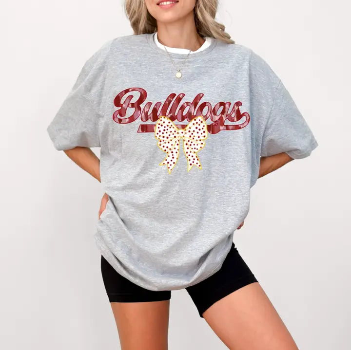 Bulldogs Coquette Bow Graphic Tee