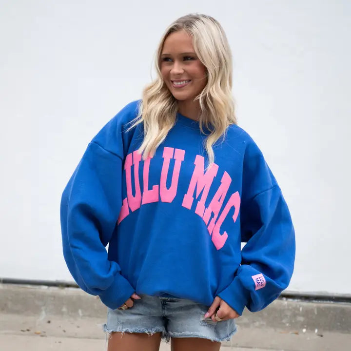 Lulumac Adult Puff Royal/Pink Sweatshirt