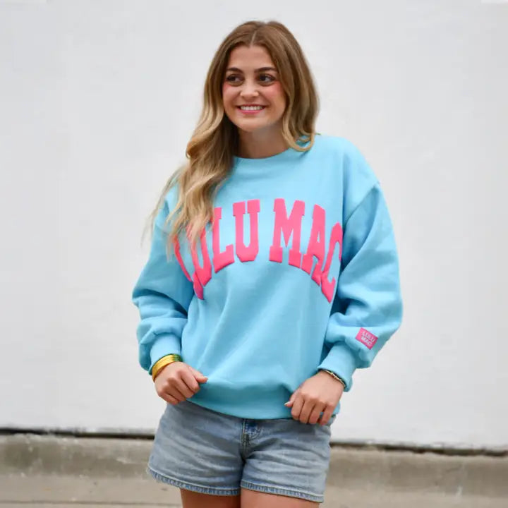 Lulumac Adult Puff Blue/Hot Pink Sweatshirt