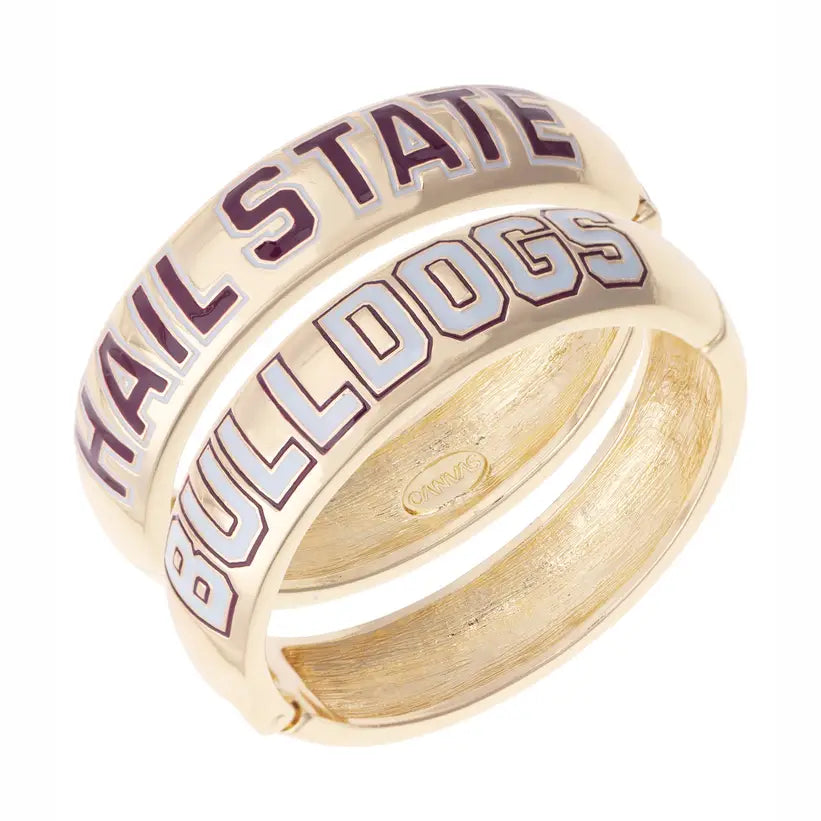 Mississippi State Bulldogs Polished Metal Hinge Bangle