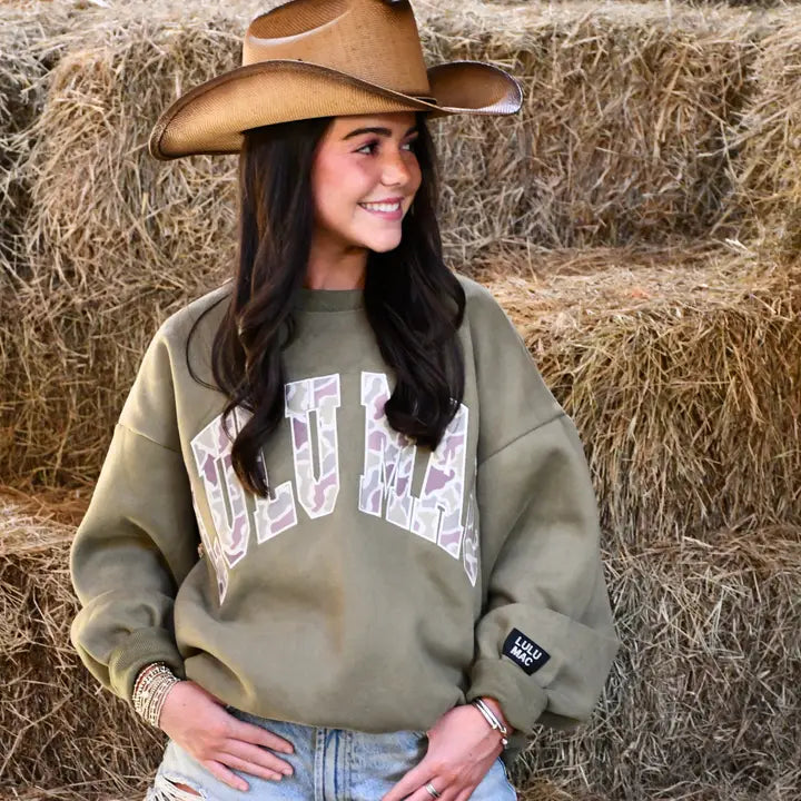 Lulumac Green Camo Adult Sweatshirt
