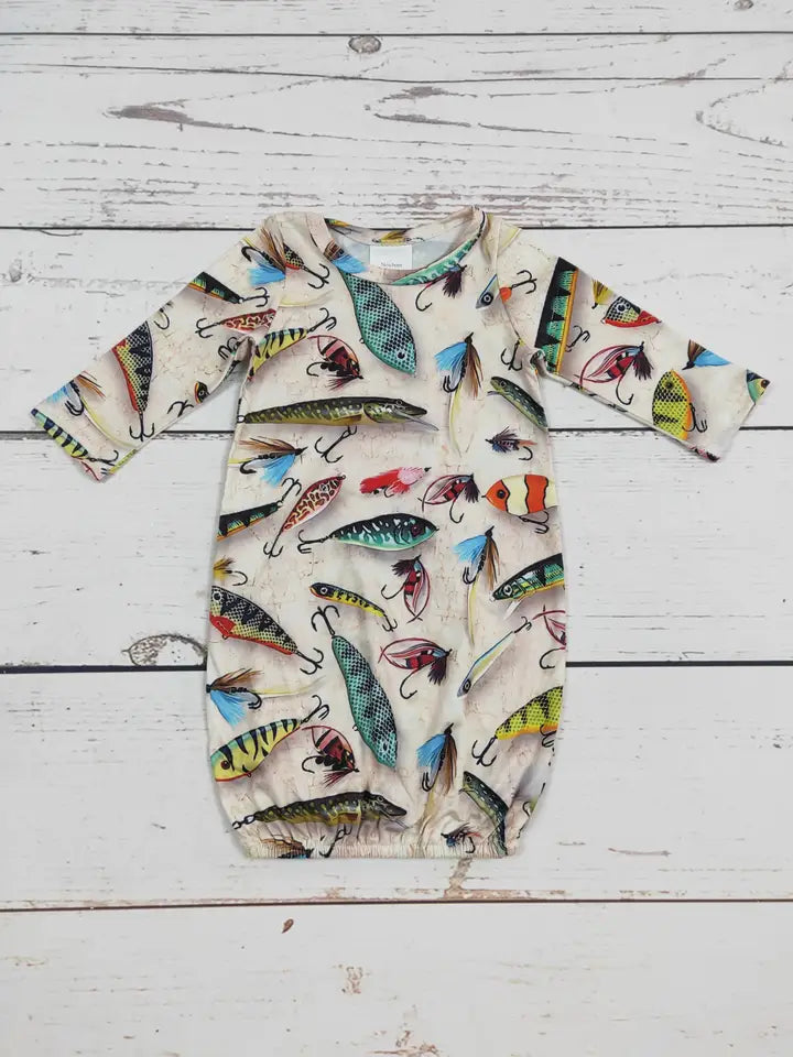 Newborn Fish Print Sleeper