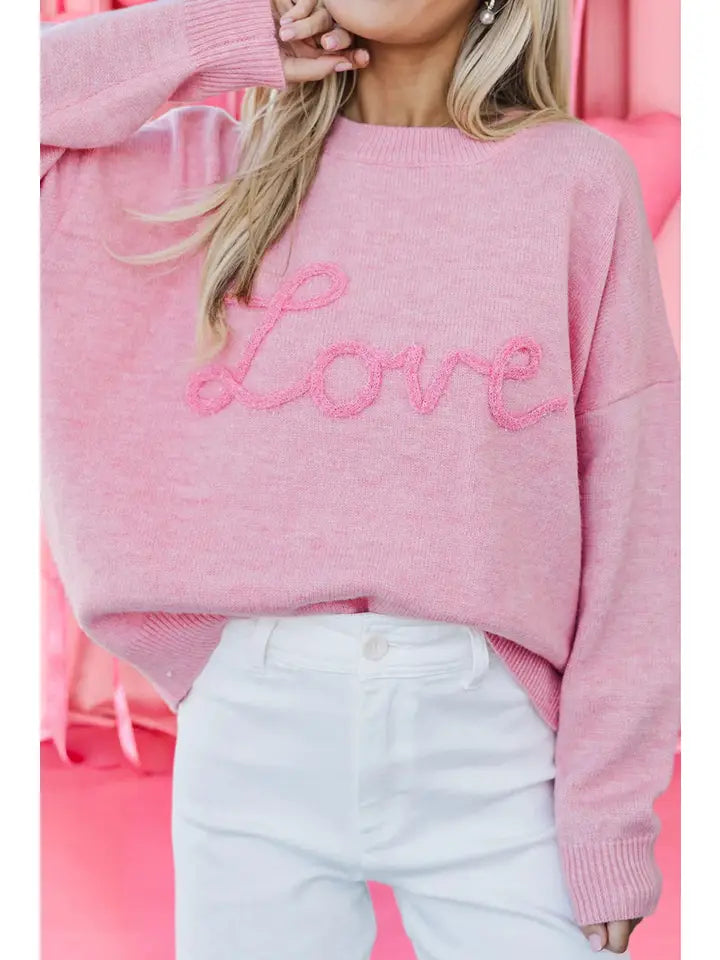 Graphic Love Pink sweater