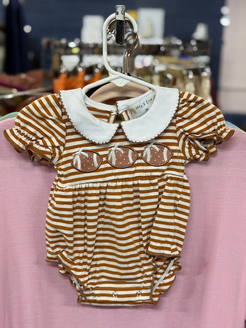 Infant Girls Striped Football Romper