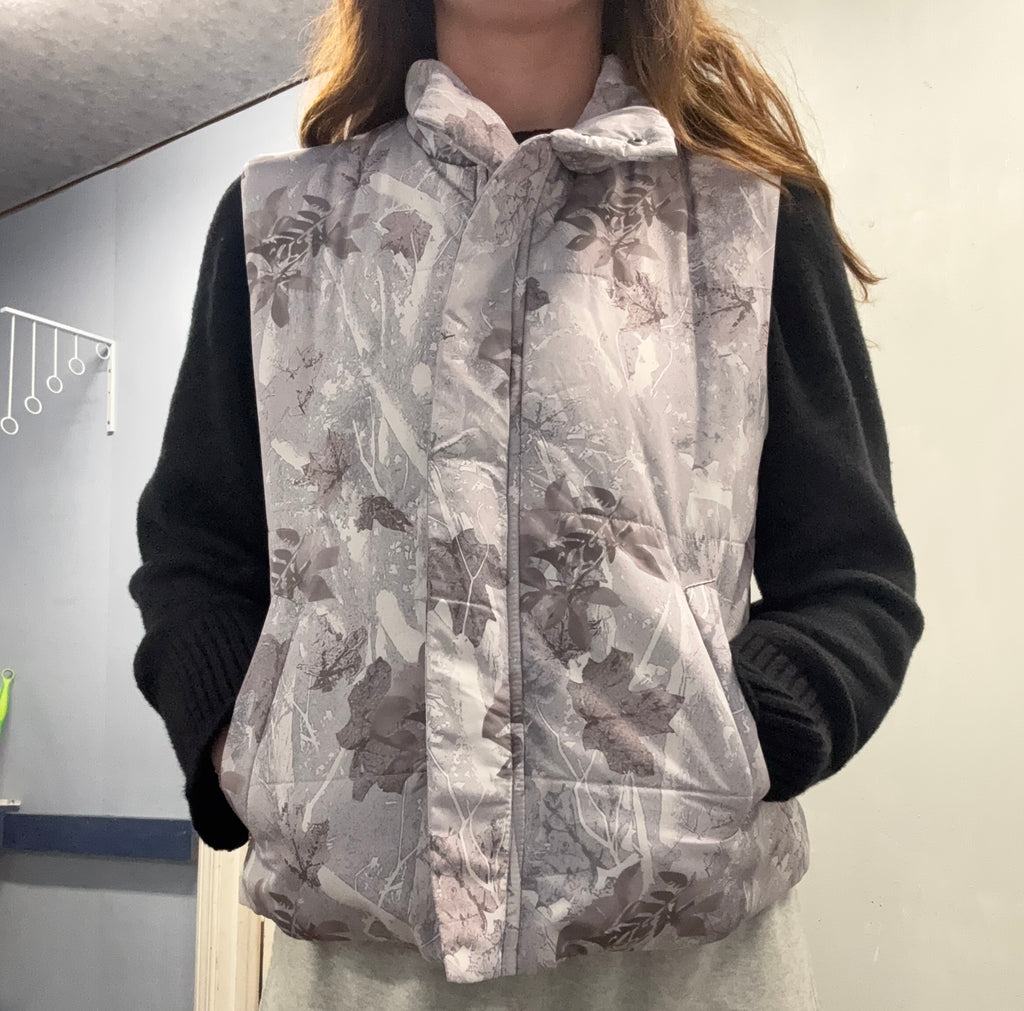 Gray Camo Puffer Vest