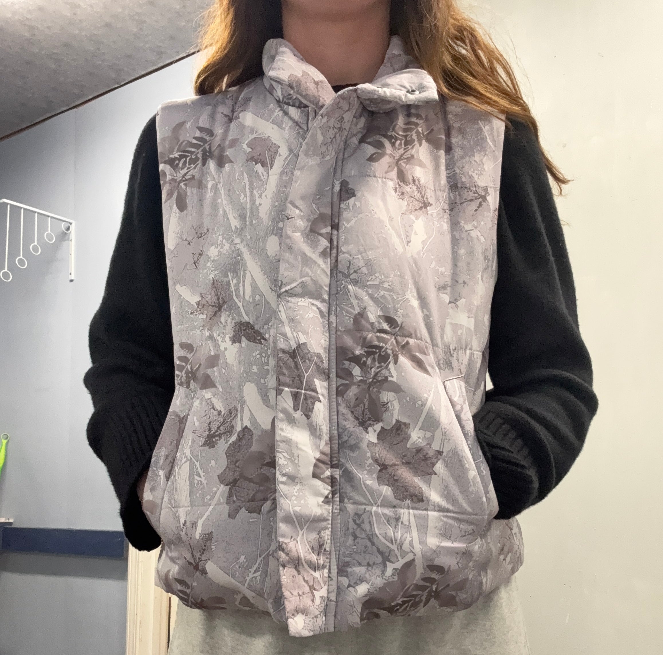 Gray Camo Puffer Vest