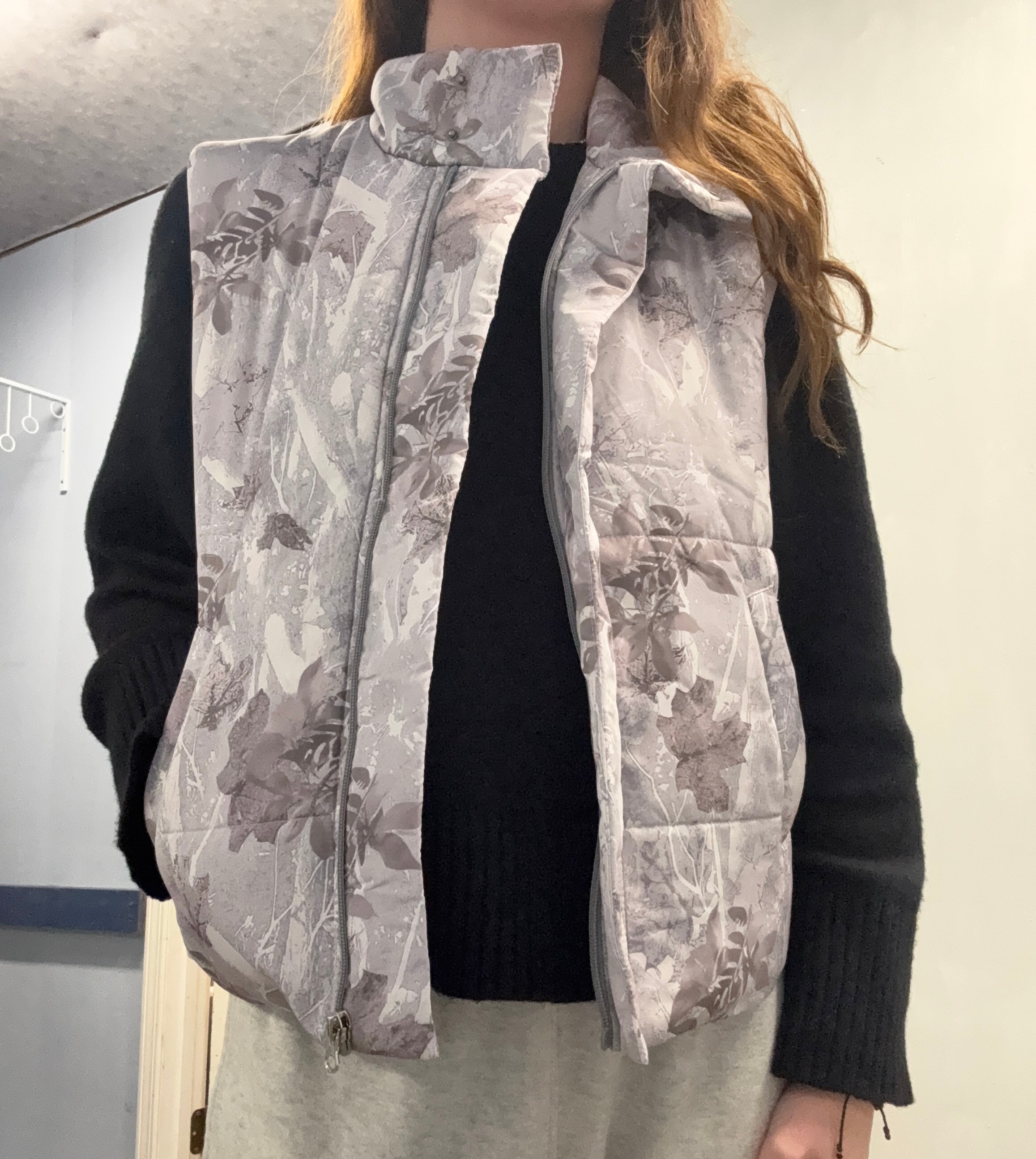 Gray Camo Puffer Vest