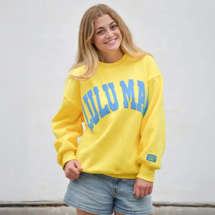 Lulumac Adult Puff Yellow/Cyan Sweatshirt