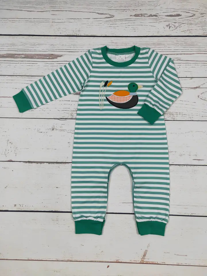 Infant Striped Duck Appliqué Romper