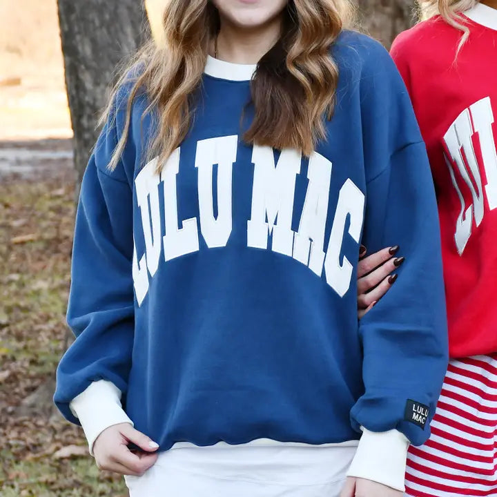 Lulumac Color Block Navy/White Adult Sweatshirt