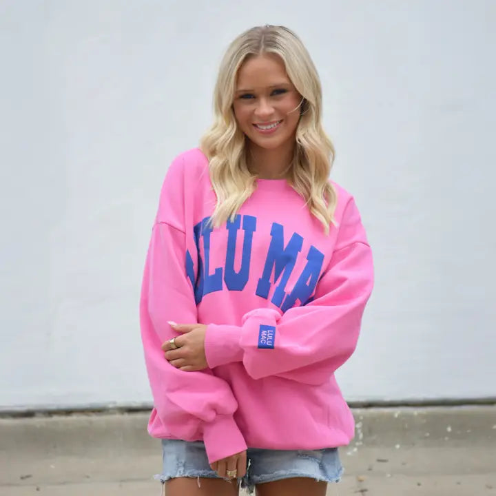 Lulumac Adult Puff Pink/Royal Blue Sweatshirt