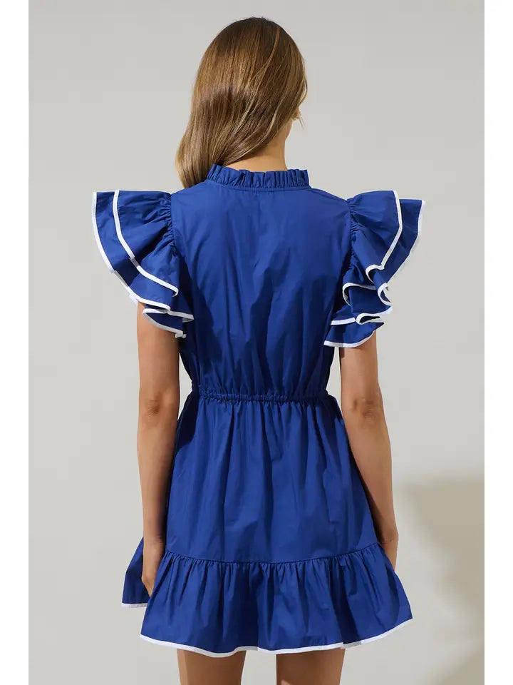 Alina Ruffle Shift Mini Dress