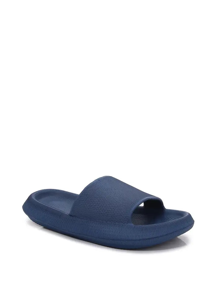Comfy Open Toe Rubber Platform Slides Slipper