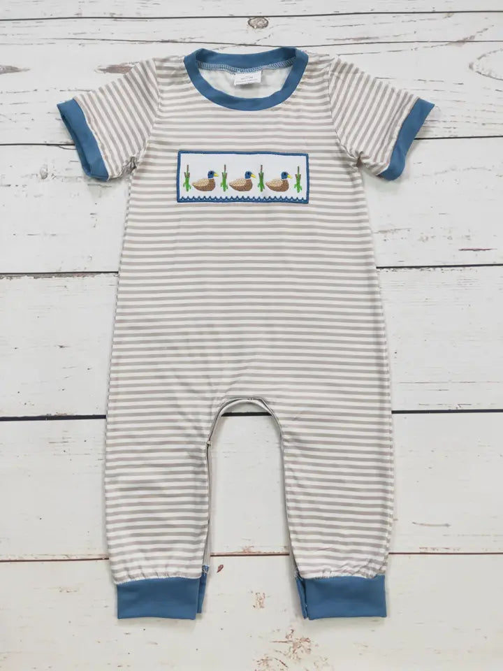 Infant Boy Duck Appliqué Onesie