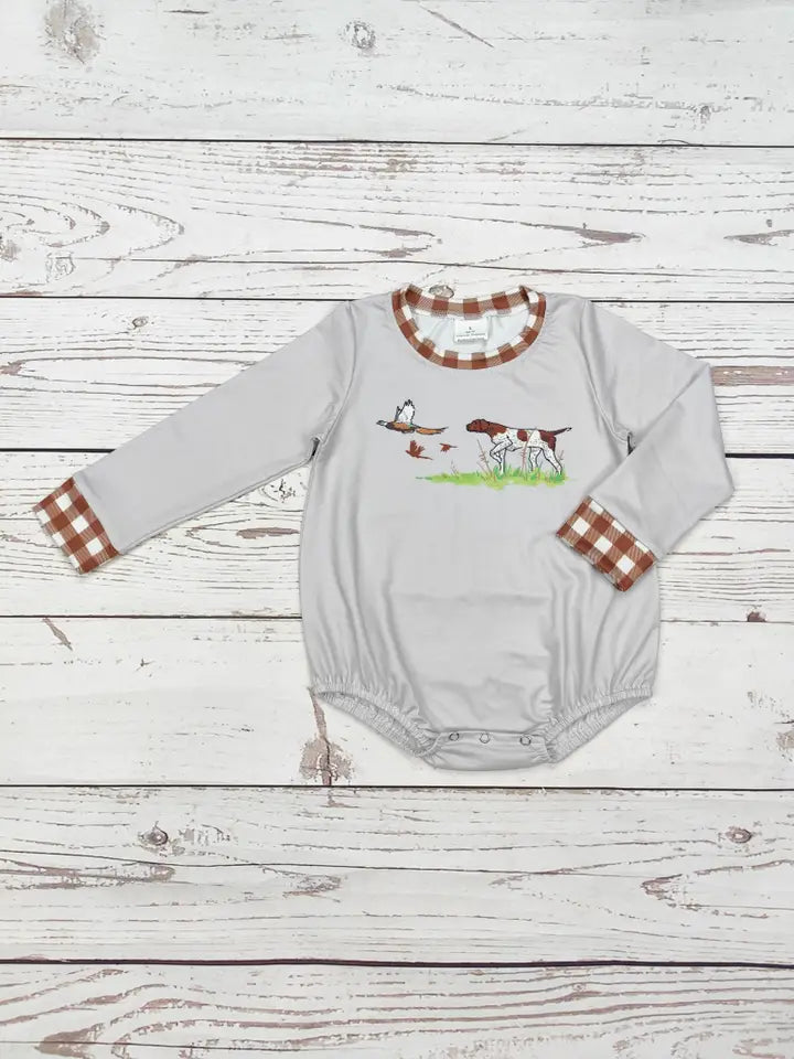 Infant Boy Dog Hunting Bubble