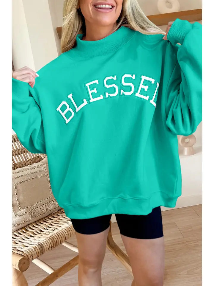 Blessed Mock Neck Sweatshirt