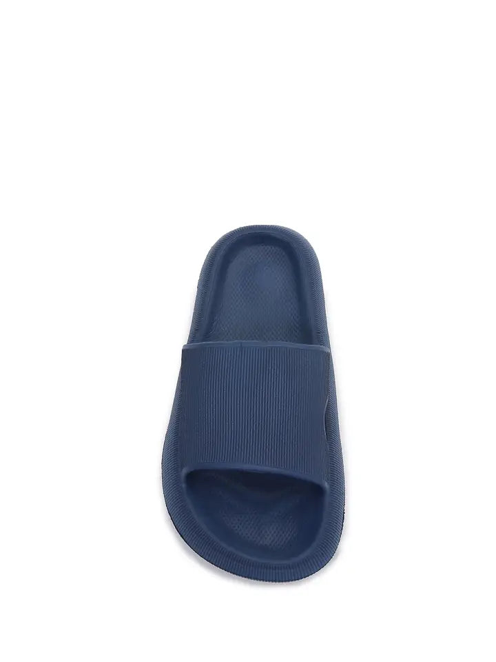 Comfy Open Toe Rubber Platform Slides Slipper