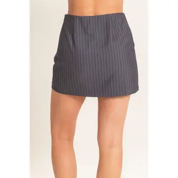 Navy Pinstripe Skort