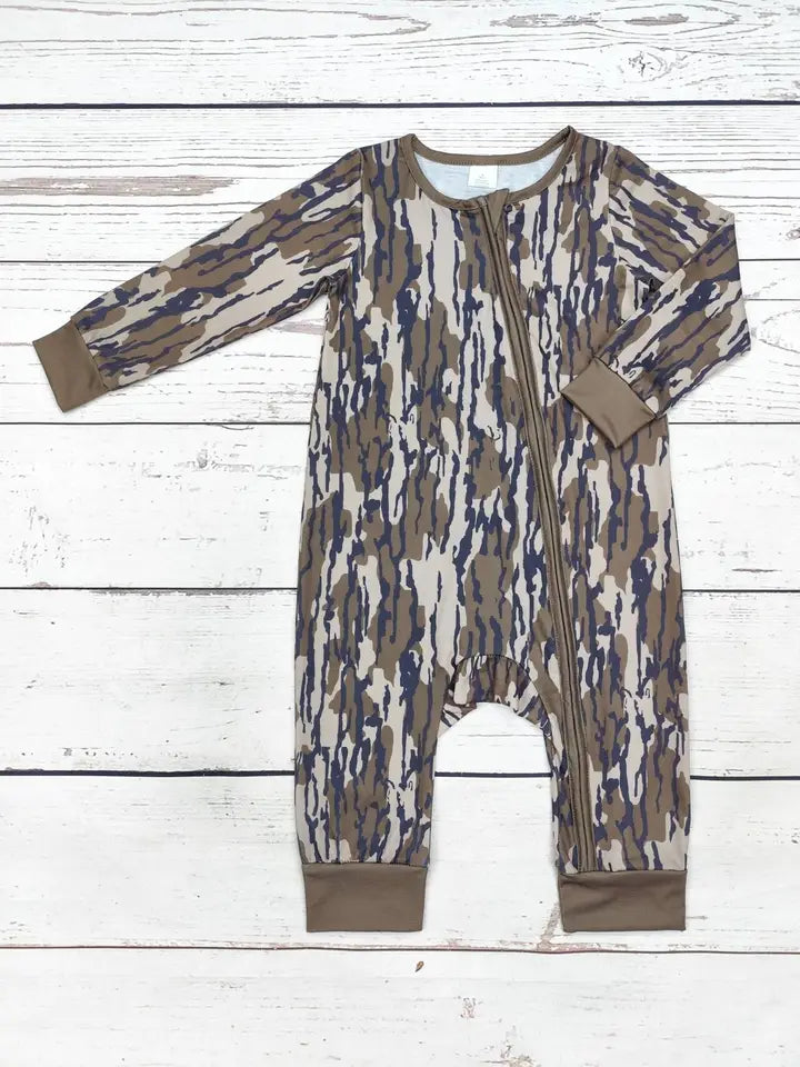 Infant Bottomland Camouflage Print Zip Sleeper