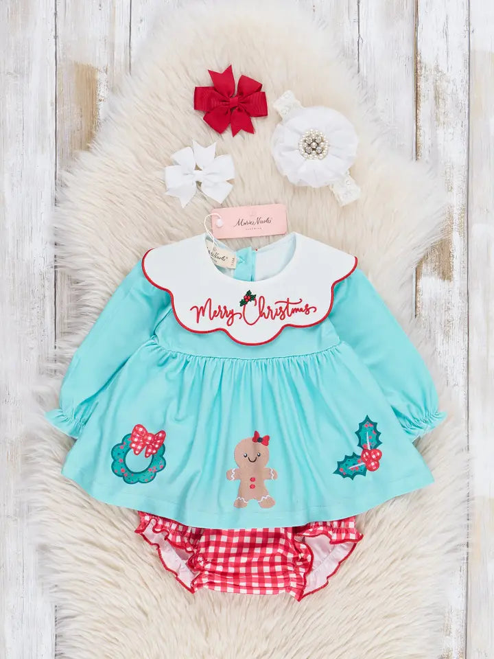 Gingham "Merry Christmas" Bloomers Outfit