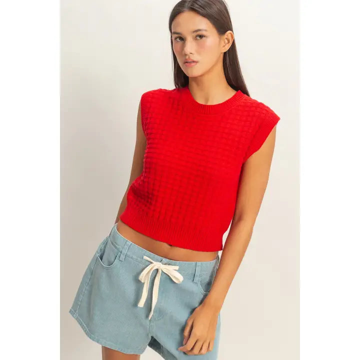 Textured Sleeveless Knit Top