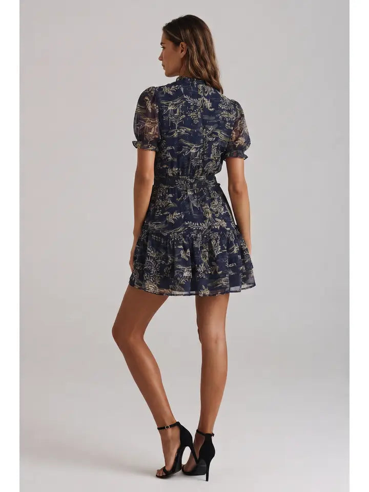 Odyssey Puff Sleeve Chiffon Mini Dress