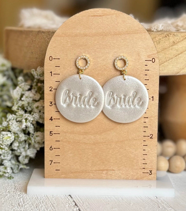 Handmade Clay Bridal Earrings